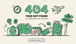 © Rosie Lee - Creative 404 Error Page Design for Travel and Booking Website Illustration