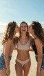 © SnapScape - Joyful Women in Bikinis on Beach | Fun, Friendship & Summer Vibes