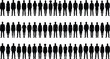 © Kamrul - People silhouettes large collection, men and women standing figures, diverse human crowd characters, business and casual lifestyle vector set