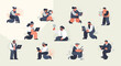 © Diva - Diverse people in casual and business attire interacting with laptops and tablets