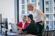 © Surachai - Business meeting collaboration modern office digital interaction urban environment teamwork concept