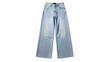© Maria - Isolated light blue faded high-waisted wide-leg denim jeans for modern casual fashion style
