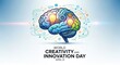 ©  Aʟʟ-ʀᴏᴜɴᴅᴇʀ  - World creativity and innovation day celebration with a brain and lightbulbs