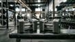 © Rey - Close-up of Dumbbells on a Workout Bench in a Modern Gym Setting