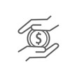 © 汰一 藤澤 - [Business Icons] Hands Holding Dollar Coin Finance Icon / ドルコインを支える手の金融アイコン