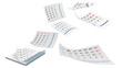 © sea and sun - calendar pages flying time years pass - 3d rendering