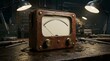 © MACHATOMI - Vintage Analog Electrical Multimeter on Workbench Surrounded by Tools in Workshop Setting