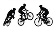 © Fatema - silhouette of three cyclists riding bicycles side by side in different positions