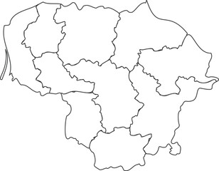 Naklejka na meble Outline map of Lithuania vector illustration 