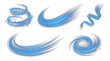 © Michelle - Collection of blue light trails and speed effects with sparkling particles on a transparent background.