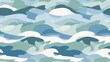 © B-design - Abstract wave pattern background creating liquid texture. Abstract wave pattern combining shades of blue, green, and white for fashion or decor