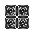© HABIBULLA - A simple black and white drawing of a chocolate bar divided into squares