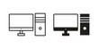 © Haider - Desktop computer icon. Simple linear element illustration. Thin stroke sign can be used for web, mobile and UI.