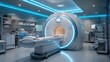 © touseef - Modern mri scanner in a well-equipped medical room with medical devices and supplies, ready for diagnostic imaging procedures to detect and evaluate various health conditions