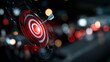 © Laura - Glowing target bullseye overlaid with digital marketing data streams and precision analytics icons, targeted digital strategy concept, defocused background, with copy space