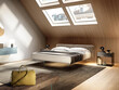 © evgenij - Modern luxury bedroom interior in minimal scandinavian style, 3d render