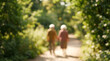 © Mr Kayambo - Intentionally Blurred shot of elderly couple holding hands walking in park path