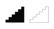 © MDJAMAL - Staircase representations a dark form alongside its outlined version silhouette