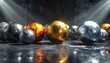 © Kurniastudio - Collection of various sized metallic spheres representing different pure elements on a dark, reflective surface in an industrial setting.