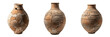 © masterimages - Set and collection of ancient clay pots, broken old ceramic jars, archaeological artifact vessels, antique pottery pottery from history isolated on white transparent png background
