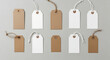 © ManuStockStudio - handmade kraft paper tags with twine strings minimalist flat lay