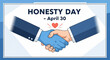 © 34 - Honesty day april 30th handshake with heart symbolizing trust and integrity in business