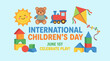 © dedek - International Childrens Day Celebration with Toys and Sun.