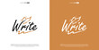 © Angkringan - Creative 'Write' lettering and feather quill logo, perfect for artistic expression