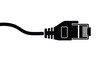 © Pvect02 - A minimalist black and white illustration depicts an ethernet cable and rj45 connector symbolizing data transmission high quality professional