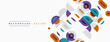© antishock - Abstract geometric shapes overlap, creating dynamic visual texture. Colors include purple, orange, teal, gray. Modern design element.
