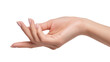 © Julie - Isolated elegant female hand showing delicate gesture with beautiful perfect nude manicure