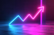 © Jesmin art hut - A neon graph with an arrow pointing upwards
