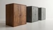© Black - Multi material wooden cabinet combination