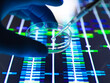© Connect Images - A gloved hand holds a petri dish above a DNA sequencing analysis display.