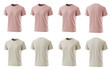 © Omar - Pink and beige t shirts on white background clothing