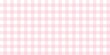 © Dunzz - Light pink gingham pattern background. Seamless soft pastel checkered plaid texture for picnic blankets, tablecloths, baby shower decor, and spring fashion fabric design.