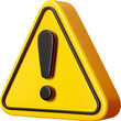 © Buch&Bee - 3d alert sign icon of vector yellow triangle with realistic exclamation mark in black line frame. Danger, alert or caution, attention and hazard, safety or traffic warning sign