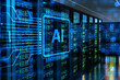 © Grispb - Data center, artificial intelligence computing. Server racks process AI workloads in high performance facility, managing big data, cloud services and machine learning operations.