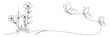 © Is - Continuous line drawing of flowers and butterflies.eps