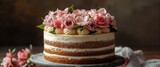 Floral crowned dessert cake showcasing spring's natural beauty and freshness