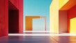 © Fana Art - Colorful architectural design.  Empty open spaces. Vivid geometric shapes
