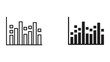 © SHAHRIYAR RASEL - Two styles of bar graph icons: outline and filled, representing data analysis and statistics