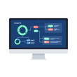 © dada - Computer Screen Displaying AI Powered Data Analysis and Flowchart.