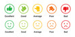 © Moin - Five levels of feedback with thumbs up down and smiley faces isolated on transparent background