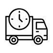 © Ram - Delivery truck clock time shipping fast service transport silhouette vector illustration