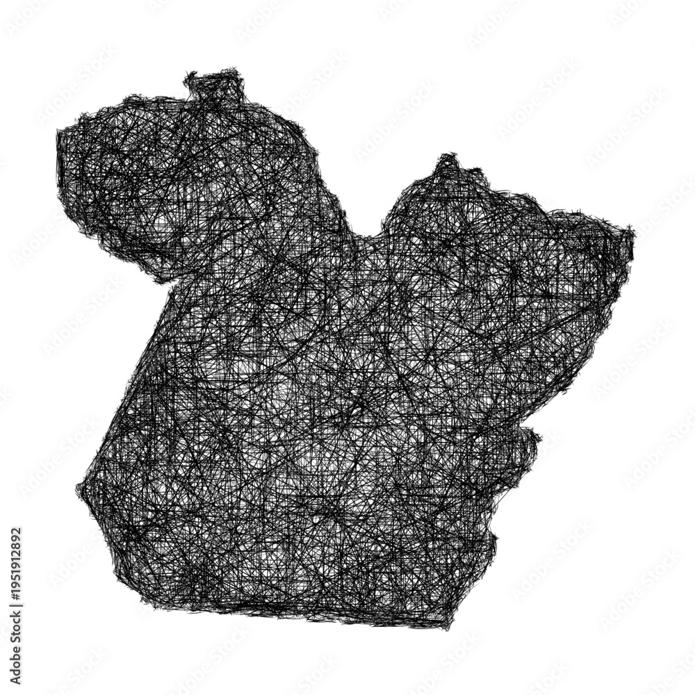 Sketch Para outline map design Stock Vector | Adobe Stock