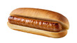© PAPADOMUS - Delicious grilled hot dog sausage in a golden bun, perfectly isolated on transparent background, a classic American fast food snack for menus and advertising