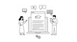 © proovectors - Vector illustration of people learning online with laptop and mobile