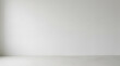 © Pink Zebra - Empty room with blank white wall and light grey floor, clean minimalist interior space, versatile background template for product placement