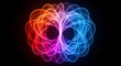 © dikifajarfadilah - abstract glowing light pattern creating a vibrant interwoven energy flow design on black perfect for technology and digital art concepts.